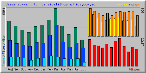 Usage summary for baysidelithographics.com.au